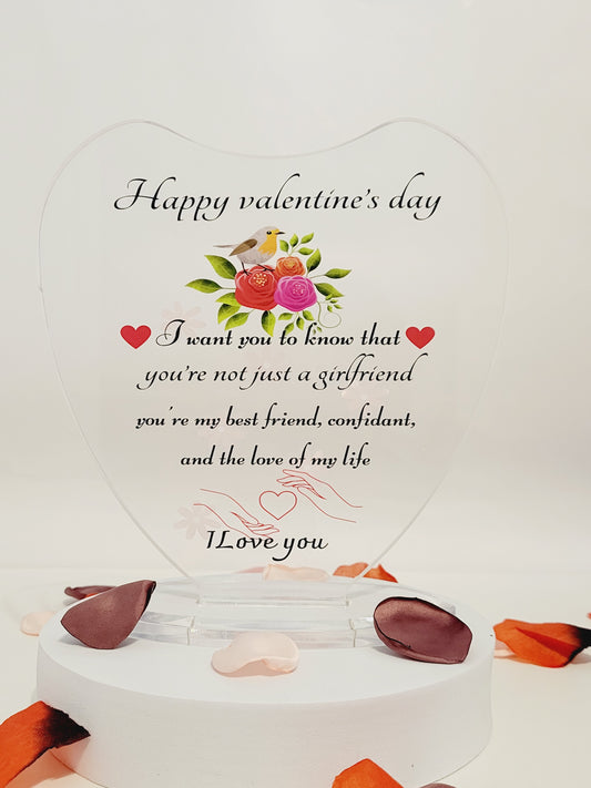 Gift for Girlfriend Happy Valentine Day, Cute ideas Romance Gift Acrylic